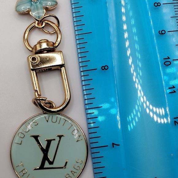 Louis Vuitton Button Zipper Pull Trunk Tag Blue 25mm - Picture 10 of 12
